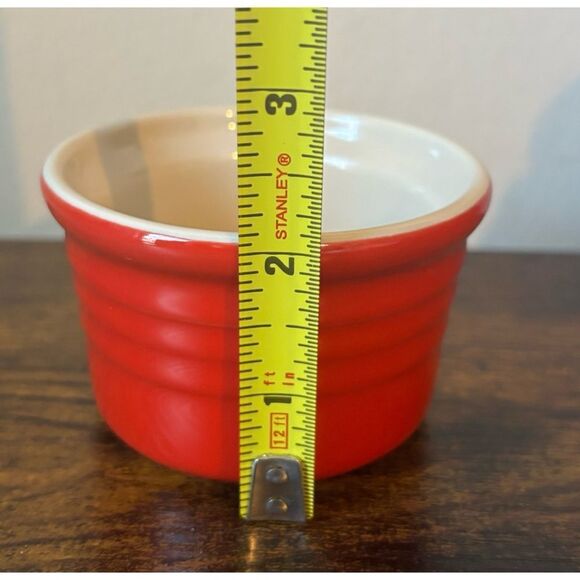 Vintage Le Creuset Stoneware Stackable Ramekin in Red / Set of 4 - Picture 6 of 8